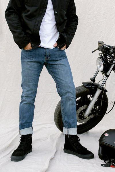 Ohio Washed Navy Motorcycle Jeans